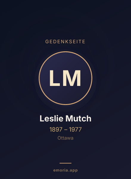 Gedenkportrait von Leslie Mutch