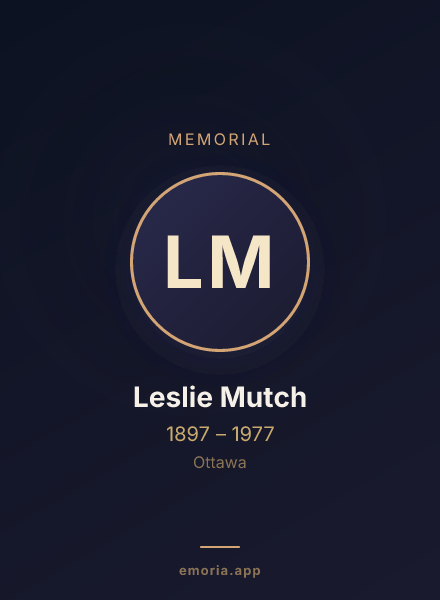 Memorial portrait of Leslie Mutch