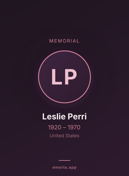 Memorial portrait of Leslie Perri