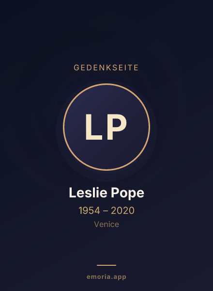 Gedenkportrait von Leslie Pope