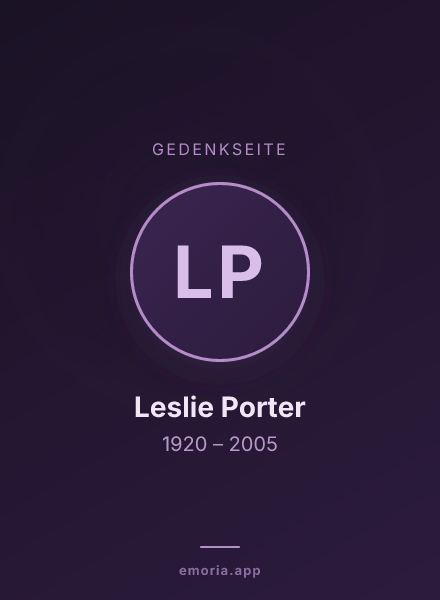 Gedenkportrait von Leslie Porter
