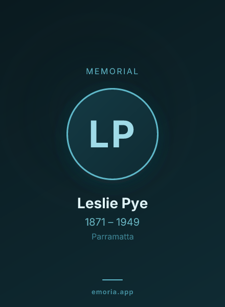 Memorial portrait of Leslie Pye