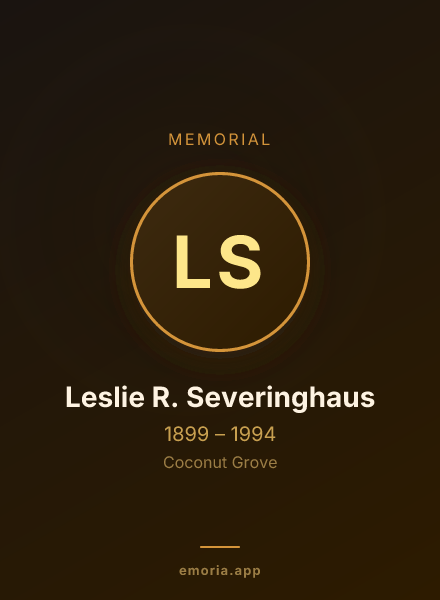 Memorial portrait of Leslie R. Severinghaus