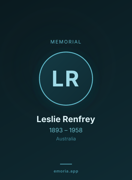 Memorial portrait of Leslie Renfrey