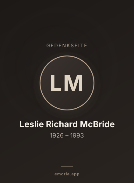 Gedenkportrait von Leslie Richard McBride