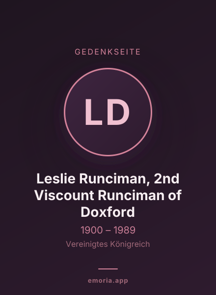 Gedenkportrait von Leslie Runciman, 2nd Viscount Runciman of Doxford