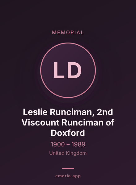 Memorial portrait of Leslie Runciman, 2nd Viscount Runciman of Doxford