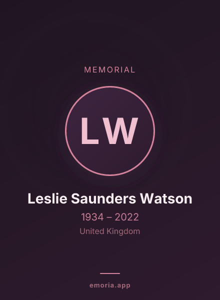 Memorial portrait of Leslie Saunders Watson