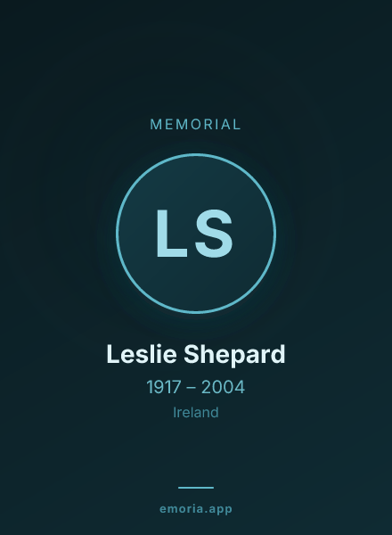 Memorial portrait of Leslie Shepard