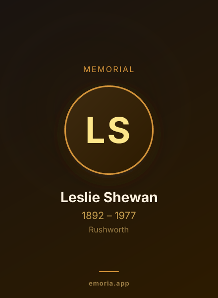 Memorial portrait of Leslie Shewan