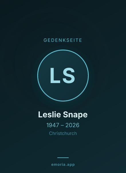 Gedenkportrait von Leslie Snape