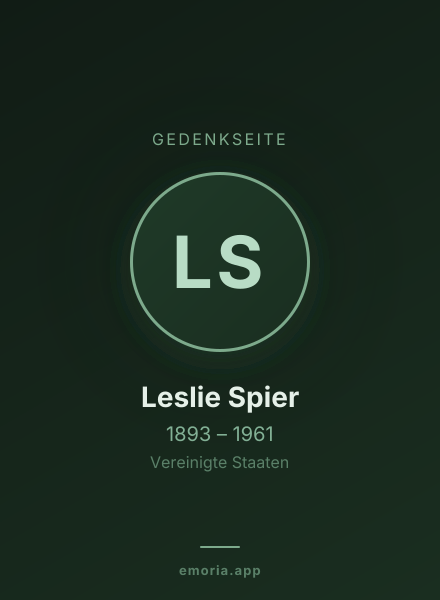Gedenkportrait von Leslie Spier