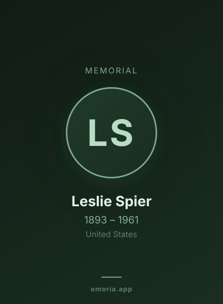 Memorial portrait of Leslie Spier