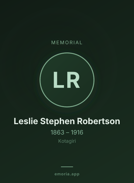 Memorial portrait of Leslie Stephen Robertson