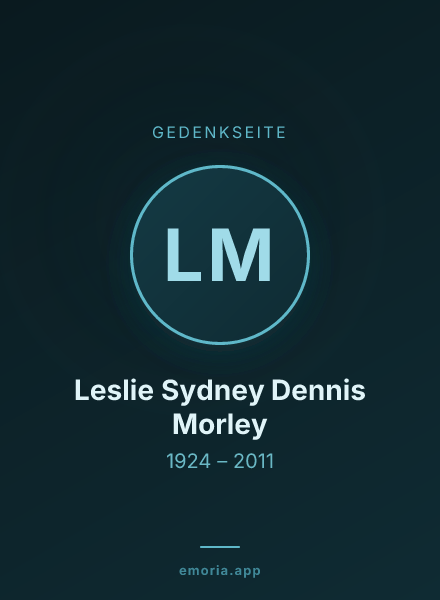 Gedenkportrait von Leslie Sydney Dennis Morley