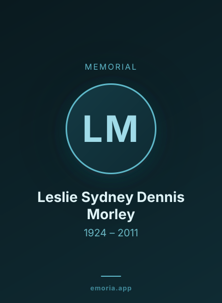 Memorial portrait of Leslie Sydney Dennis Morley
