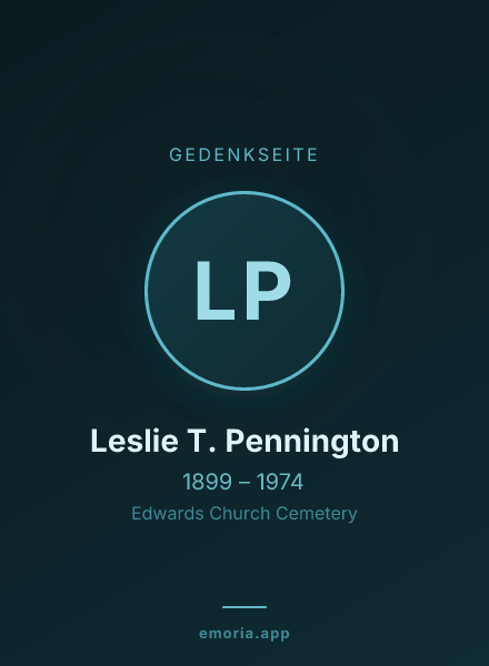 Gedenkportrait von Leslie T. Pennington