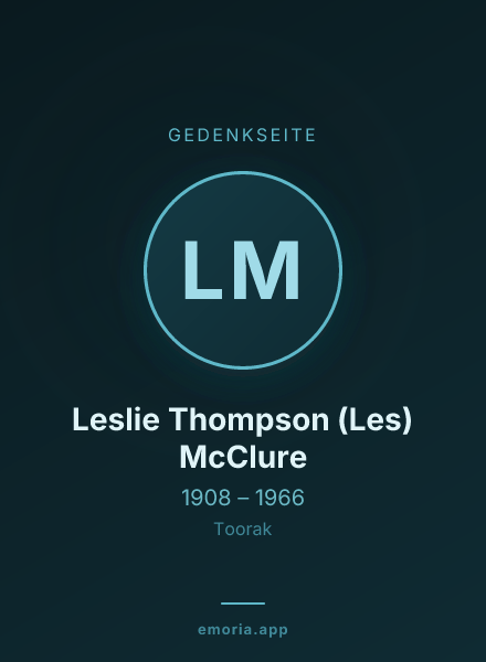 Gedenkportrait von Leslie Thompson (Les) McClure