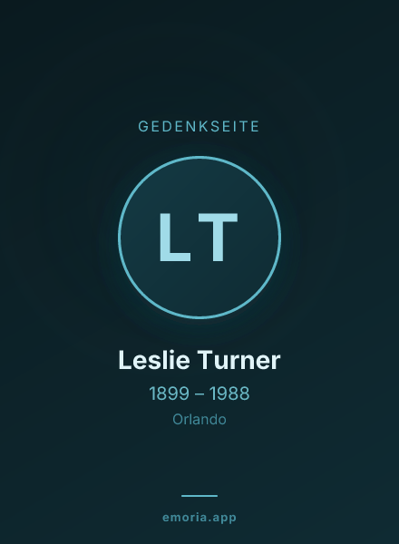 Gedenkportrait von Leslie Turner