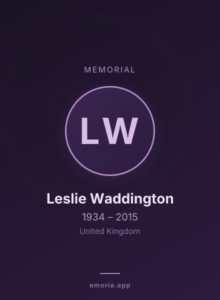 Memorial portrait of Leslie Waddington