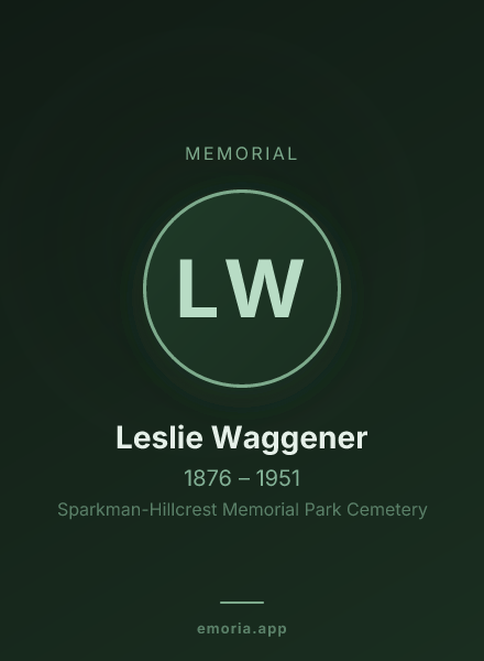 Memorial portrait of Leslie Waggener