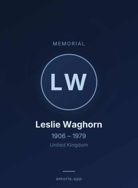 Memorial portrait of Leslie Waghorn