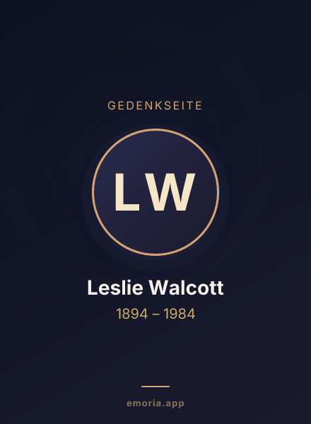 Gedenkportrait von Leslie Walcott