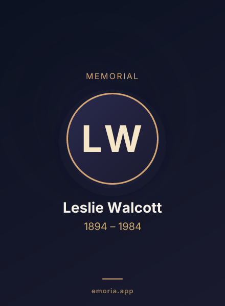 Memorial portrait of Leslie Walcott