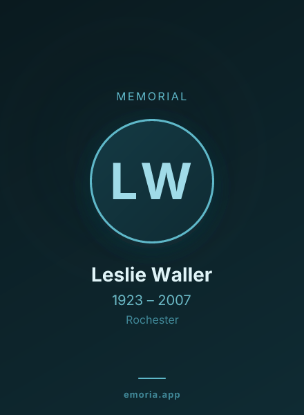 Memorial portrait of Leslie Waller