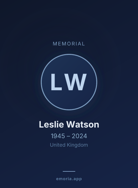 Memorial portrait of Leslie Watson
