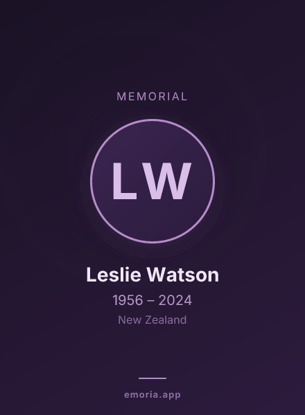 Memorial portrait of Leslie Watson