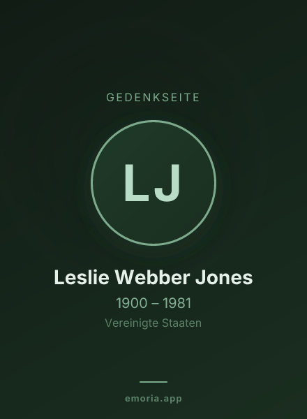 Gedenkportrait von Leslie Webber Jones