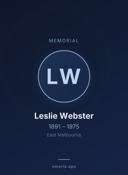 Memorial portrait of Leslie Webster