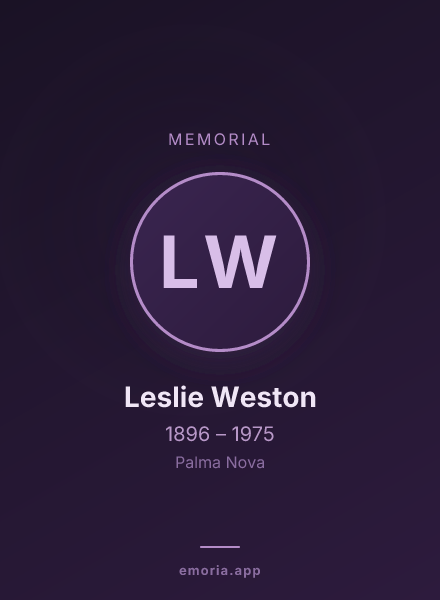 Memorial portrait of Leslie Weston