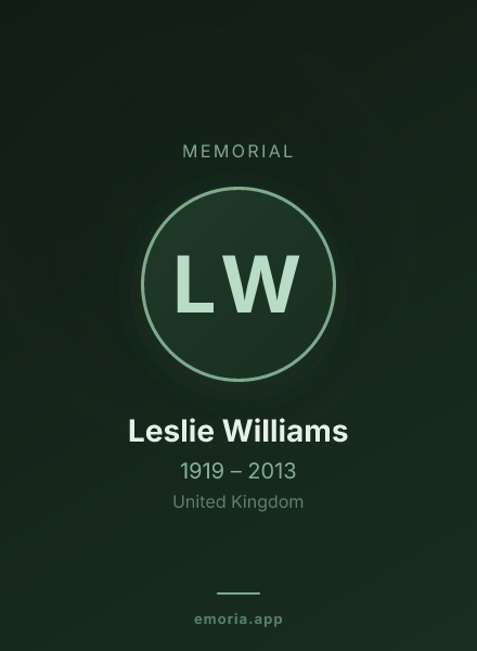 Memorial portrait of Leslie Williams