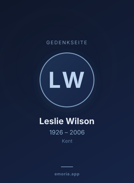 Gedenkportrait von Leslie Wilson