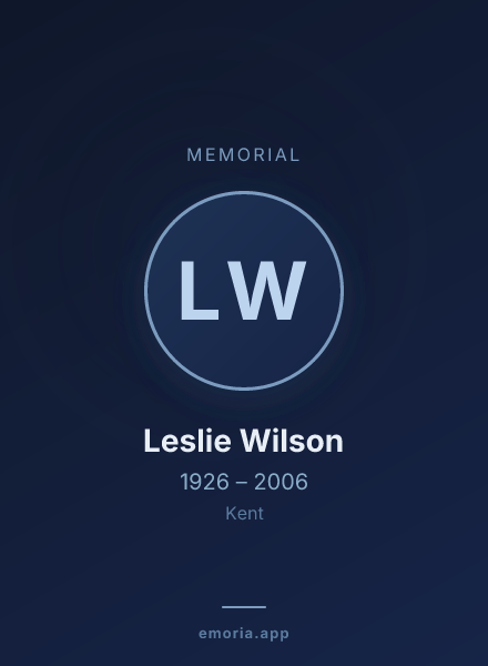 Memorial portrait of Leslie Wilson