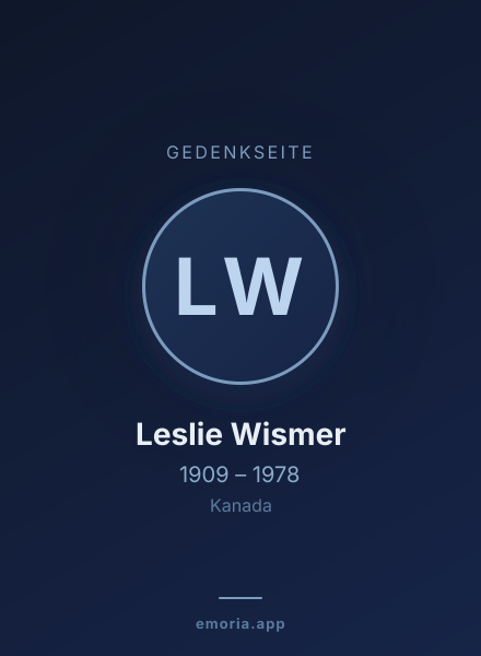 Gedenkportrait von Leslie Wismer