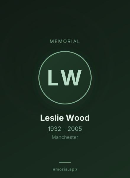 Memorial portrait of Leslie Wood