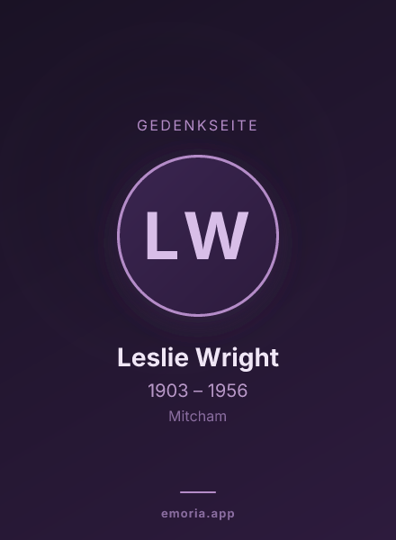 Gedenkportrait von Leslie Wright