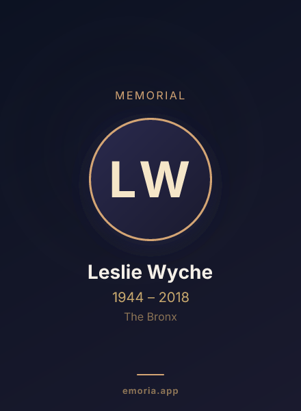 Memorial portrait of Leslie Wyche