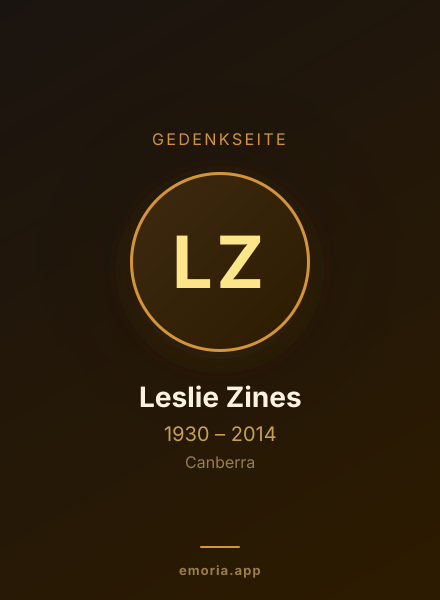 Gedenkportrait von Leslie Zines