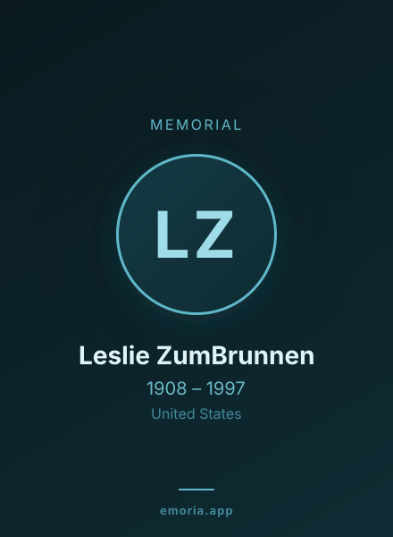 Memorial portrait of Leslie ZumBrunnen