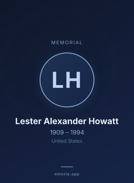 Memorial portrait of Lester Alexander Howatt