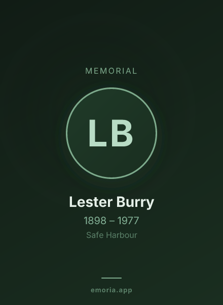 Memorial portrait of Lester Burry