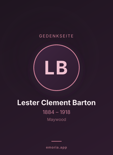 Gedenkportrait von Lester Clement Barton
