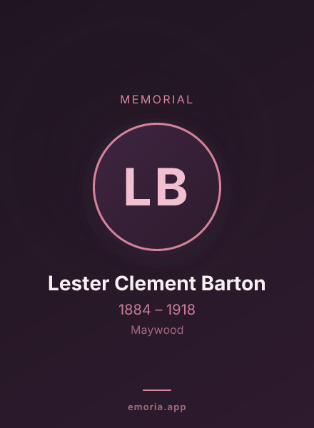 Memorial portrait of Lester Clement Barton