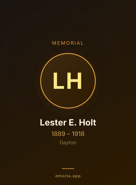 Memorial portrait of Lester E. Holt