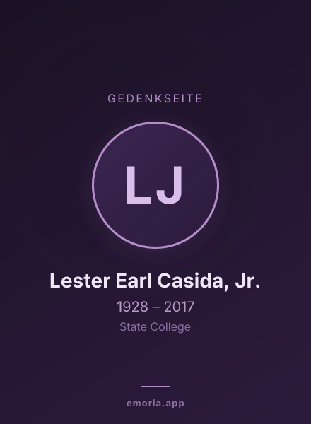 Gedenkportrait von Lester Earl Casida, Jr.