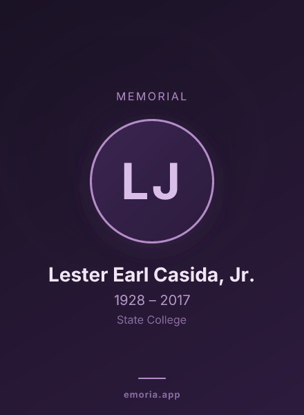 Memorial portrait of Lester Earl Casida, Jr.